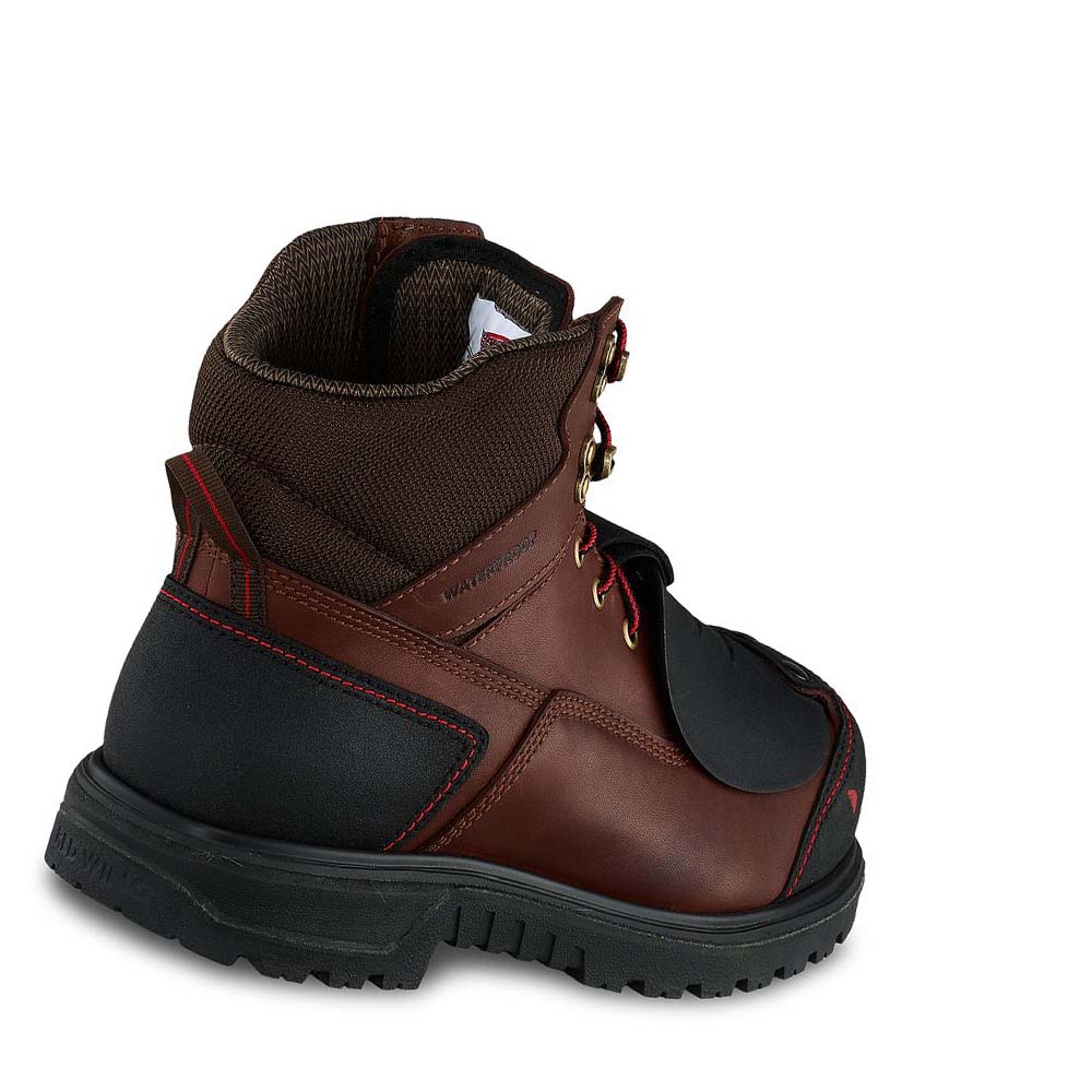 Red Wing Brnr XP 6-inch Safety Toe Metguard Men's Waterproof Boots Burgundy | ZA 39MQZ